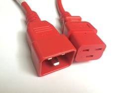 C20 / C19 Red 3,0 m, 16a/250v, H05VV-F3G1.5 Power Cord