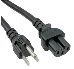 Kabel 5-15 to C15 Black 1,8 m / 6' 15a/125v 14/3 SJT Hanked 