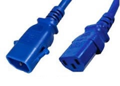 C14 to C13 P-Lock, 0,5 m Blue, 10a/250v, H05VV-F 0,75 Power Cord