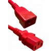 C20 to C13 Red 1,0 m, 10a/250v, H05VV-F3G1,0 Power Cord 