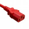 C20 to C13 Red 1,0 m, 10a/250v, H05VV-F3G1,0 Power Cord 