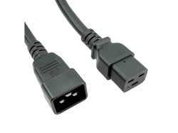 C20 / C19 Black 1,0 m, 16a/250v, H05VV-F3G1.5 Power Cord