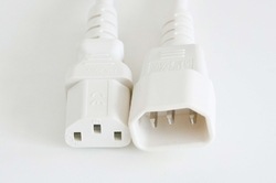 C14 / C13 White 0,5 m, 10a/250v, H05VV-F3G,75 Power Cord