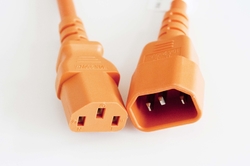 C14 / C13 Orange 0,5 m, 10a/250v, H05VV-F3G,75 Power Cord