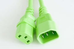 C14 / C13 Green 0,5 m, 10a/250v, H05VV-F3G,75 Power Cord