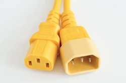 C14 / C13 Yellow 2,5 m, 10a/250v, H05VV-F3G1,0 Power Cord
