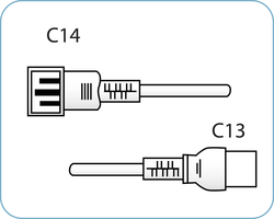 C14 / C13 White 0,5 m, 10a/250v, H05VV-F3G,75 Power Cord
