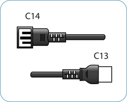 C14 / C13 Black 0,5 m, 10a/250v,  H05VV-F3G,75 Power Cord