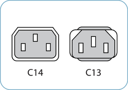 C14 / C13 Black 1,0 m, 10a/250v H05VV-F3G,75 Power Cord