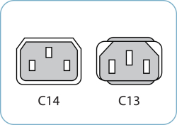 C14 / C13 Black 1,2 m / 4' 10a/250v, 18/3 SJT Power Cord