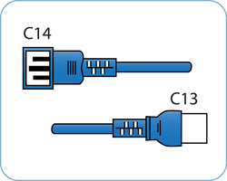 C14 / C13 Blue 0,5 m, 10a/250v, H05VV-F3G,75 Power Cord