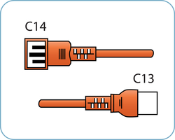 C14 / C13 Orange 2,0 m, 10a/250v, H05VV-F3G,75 Power Cord