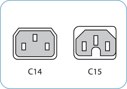 C14 to C15 Red 1,5 m, 10a/250v, H05V2V2-F3G1,0 Power Cord
