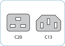 C20 to C13 Blue 1,0 m, 10a/250v, H05VV-F3G1,0 Power Cord