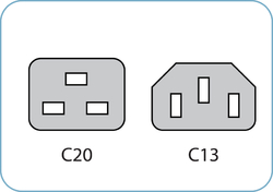 C20 to C13 Red 1,0 m, 10a/250v, H05VV-F3G1,0 Power Cord 