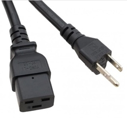 Kabel 5-15 to C19 Black 2,5 m / 8' 15a/125v 14/3 SJT 