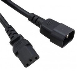 C14 / C13 Black 0,5 m, 10a/250v,  H05VV-F3G,75 Power Cord