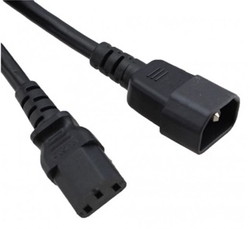 C14 / C13 Black 1,5 m, 10a/250v,  H05VV-F3G1,0 Power Cord