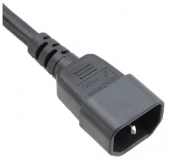 C14 / C13 Black 0,5 m, 10a/250v,  H05VV-F3G,75 Power Cord