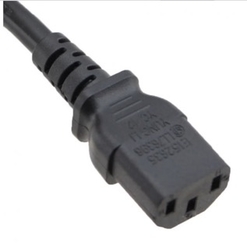 C14 / C13 Black 0,5 m, 10a/250v,  H05VV-F3G,75 Power Cord