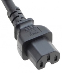 C14 to C15 Black 2,0 m, 10a/250v, H05V2V2-F3G1,0 Power Cord
