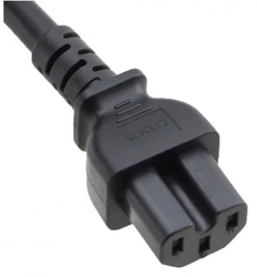 C14 to C15 Black 2,0 m, 10a/250v, H05V2V2-F3G1,0 Power Cord
