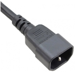 C14 to C15 Black 2,0 m, 10a/250v, H05V2V2-F3G1,0 Power Cord
