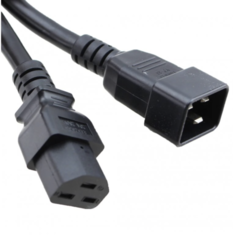 C20 to C21 Black 0,9 m, 20a/250v, 12/3 SJT Power Cord