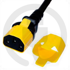 Secure Sleeve C13 into C14 Inlet with Tab Yellow 